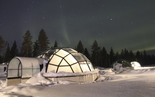 Share an igloo for two with a private flight to Finland